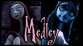 ♪ Sallys Song and Corpse Bride Medley ORIGINAL LYRICS by Trickywi [upl. by Ximenez]