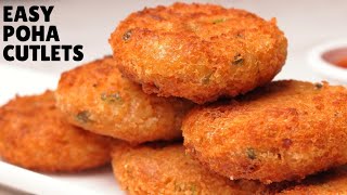 10MINUTE POHA CUTLET Recipe  Easiest Cutlet Recipe Ever Hindi [upl. by Mac]