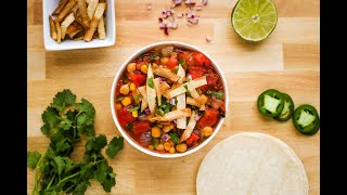 Chickpea Tortilla Soup Recipe [upl. by Chessa]