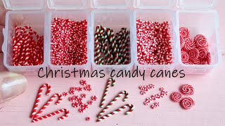 5 Christmas candy canes🍭🎅Polymer clay Tutorial DIY Рождественские леденцы Миниатюра для кукол [upl. by Euqinomad33]