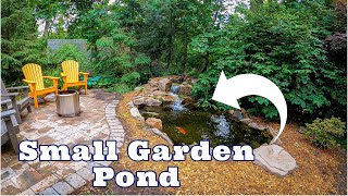 Small GARDEN POND with WATERFALL  Tranquility Pond [upl. by Notyap]