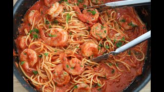 Creamy Spicy Shrimp Spaghetti [upl. by Jarv350]