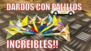 Como hacer INCREIBLES Dardos con Palillos  OFFICE DARTS [upl. by Anilram]