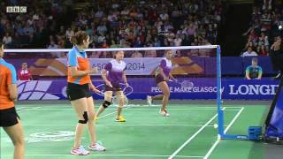 Mixed Team Bronze  SIN vs IND  WD  2014 Commonwealth Games badminton [upl. by Ahkeber]