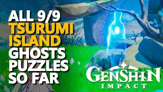 All Tsurumi Island Ghosts Genshin Impact Spirits [upl. by Yllac904]