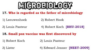 microbiology mcq question answers  father of microbiology [upl. by Garik]