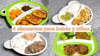 4 almuerzos nutritivos para bebés y niños  Paso a paso [upl. by Enninaej34]