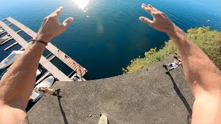 CRAZY CLIFF JUMPING OFF ABANDONED HOTEL amp 100ft BRIDGE [upl. by Vastha872]