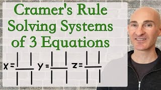 Cramers Rule Solving Systems of 3 Equations [upl. by Trilbee]