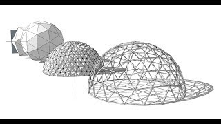 Creating various types of geodesic domes using Sketchup [upl. by Noirret]