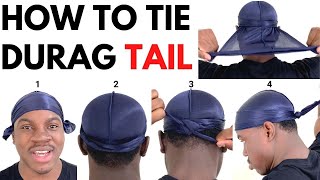 How To Tie Tail of Durag  Hide Durag Flap 360 Waves [upl. by Carman]