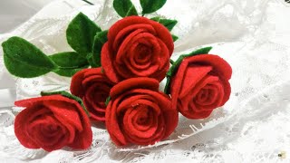 Como hacer flores de tela Rosas Super faciles y rapidas  DIY Manualidades 89 [upl. by Nivlag]