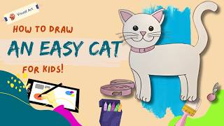 How to draw an easy cat for kids [upl. by Atidnan]