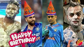 Cricketers Funny Birthday Celebration Virat KohliMS Dhoni Rohit Sharma Hardik Pandya [upl. by Madelaine580]