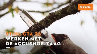 Werken met de accusnoeizaag  STIHL GTA 26 [upl. by Lan]