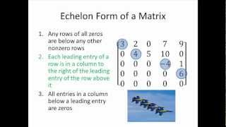 Elementary Linear Algebra Echelon Form of a Matrix Part 1 [upl. by Grewitz]