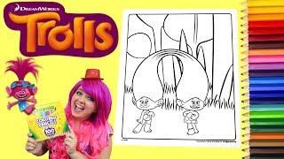 Coloring Trolls Satin amp Chenille Coloring Book Page Colored Pencil Prismacolor  KiMMi THE CLOWN [upl. by Celle431]