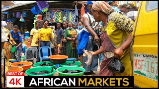 4K  Africas most crowded Markets  BEST OF a year of HUSTLE in LAGOS NIGERIA [upl. by Shaver978]