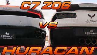 C7 Z06 vs Lamborghini Huracan [upl. by Noswad]