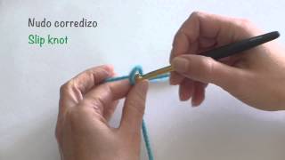 Nudo corredizo inicial de crochet  Slip knot [upl. by Penland373]