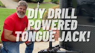 DIY DRILL POWERED TONGUE JACK FOR A TRAILER [upl. by Fiel]