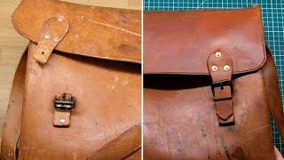 Restoring a leather work bag  restoration [upl. by Shetrit303]