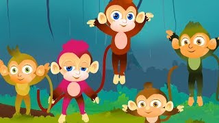 Five little monkeys  Nursery Rhymes  Kids songs  Baby Video [upl. by Newcomer]