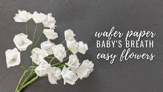 How to make Babys breath Gypsophila flowers using wafer paper  NO CUTTERS [upl. by Carlyle709]