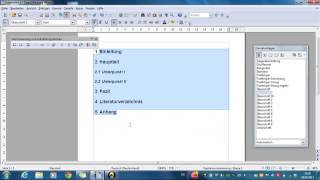 Inhaltsverzeichnis OpenOffice [upl. by Nilpik406]