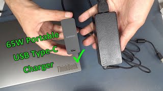 Lenovo 65W USBC Portable Charger With 2m Cable Unboxing [upl. by Ecnaiva]