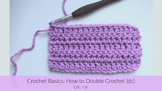 Beginner Crochet Basics How to double crochet [upl. by Ennaillek]