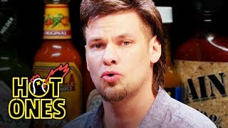 Post Malone Sauces on Everyone While Eating Spicy Wings  Hot Ones [upl. by Yhtak]