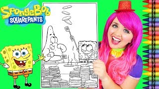 Coloring SpongeBob amp Patrick Krabby Patty GIANT Coloring Page Crayola Crayons  KiMMi THE CLOWN [upl. by Odnuges784]