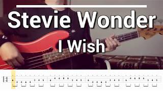 Stevie Wonder  I Wish Bass Cover Tabs [upl. by Garrett410]