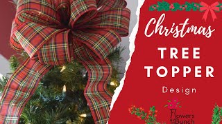 Christmas TreeTopper Bow  Easy Tutorial [upl. by Navek]