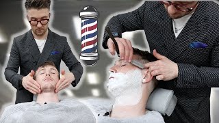 Relaxation  ASMR  Über Relaxing Barbershop Hot Towel Shave [upl. by Denni]