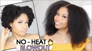 EASY NOHEAT BLOWOUT on Natural Hair  howto [upl. by Oinimreh]